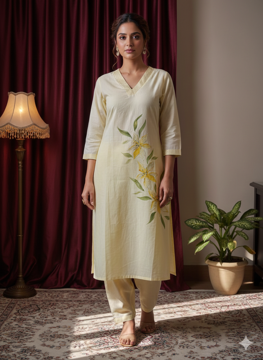 Off-White Aura cotton Kurta