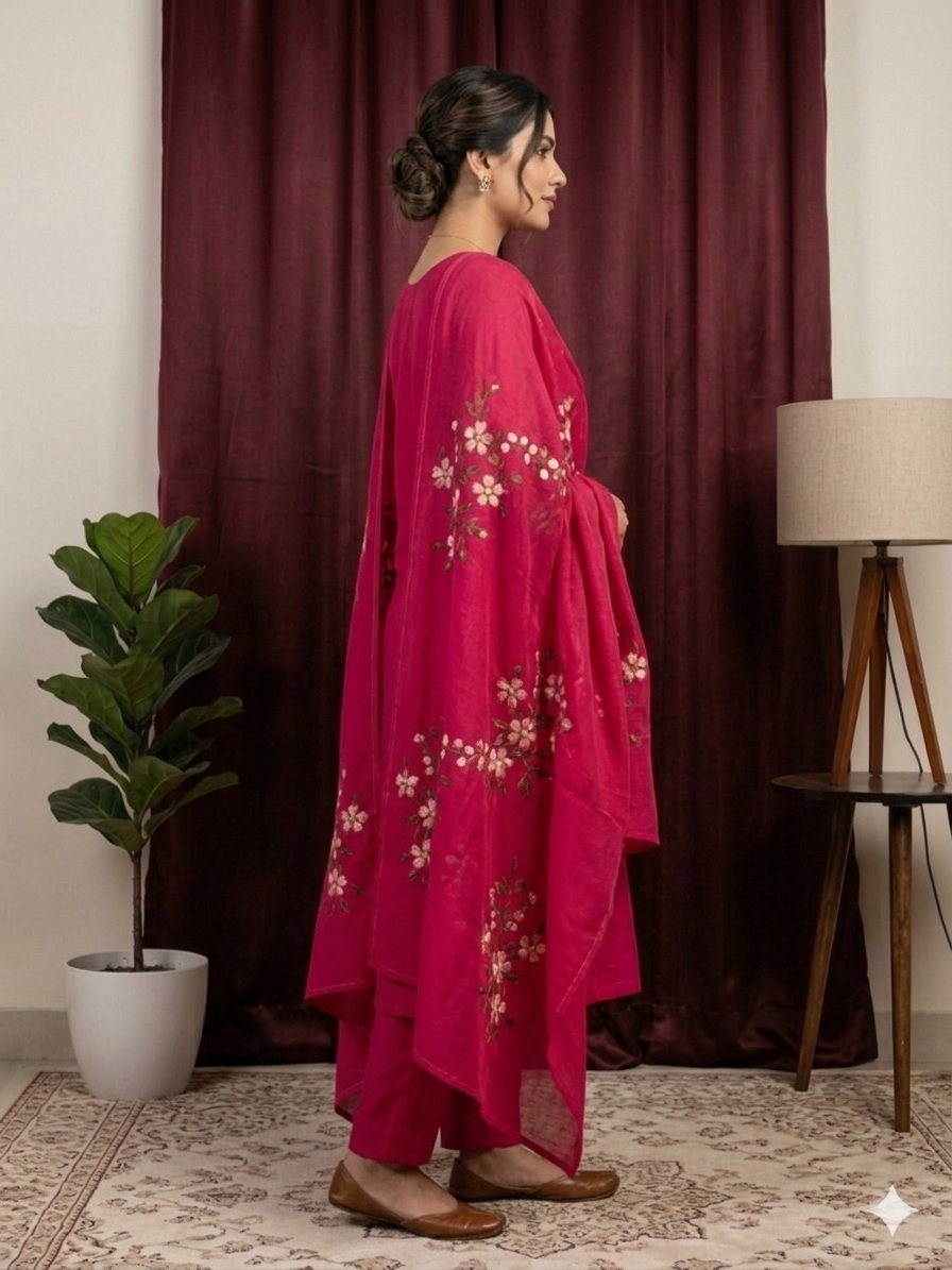 Velvet Rose Italian Crepe Dupatta