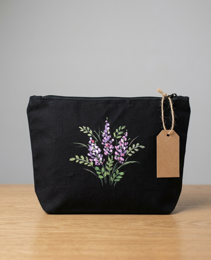 Black- Noir Hand painted pouches