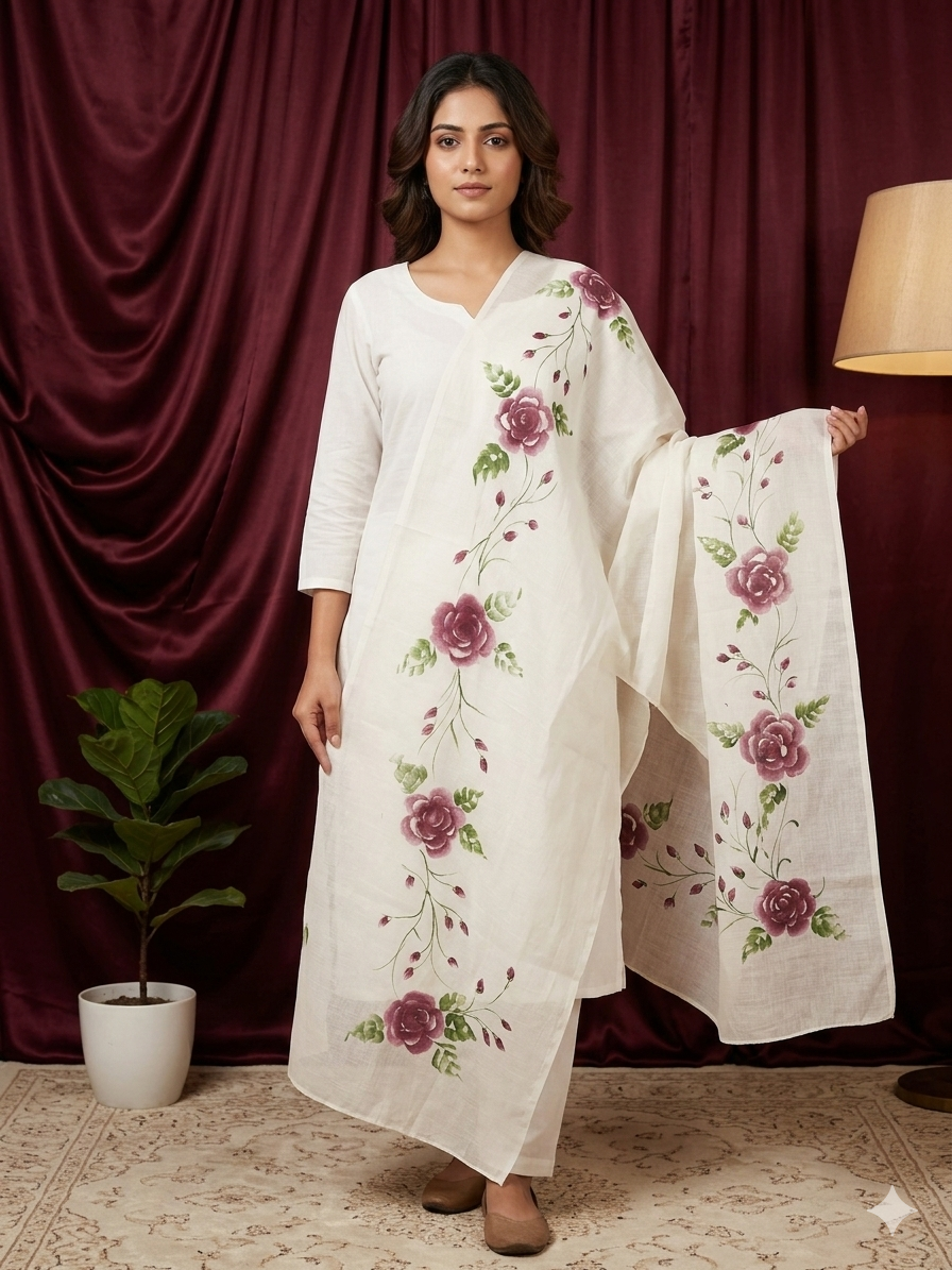 wine Rose Dupatta