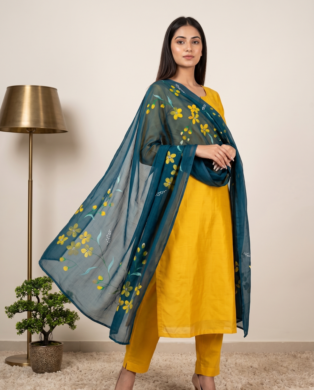 Mustard Bloom (Unstitched suit)