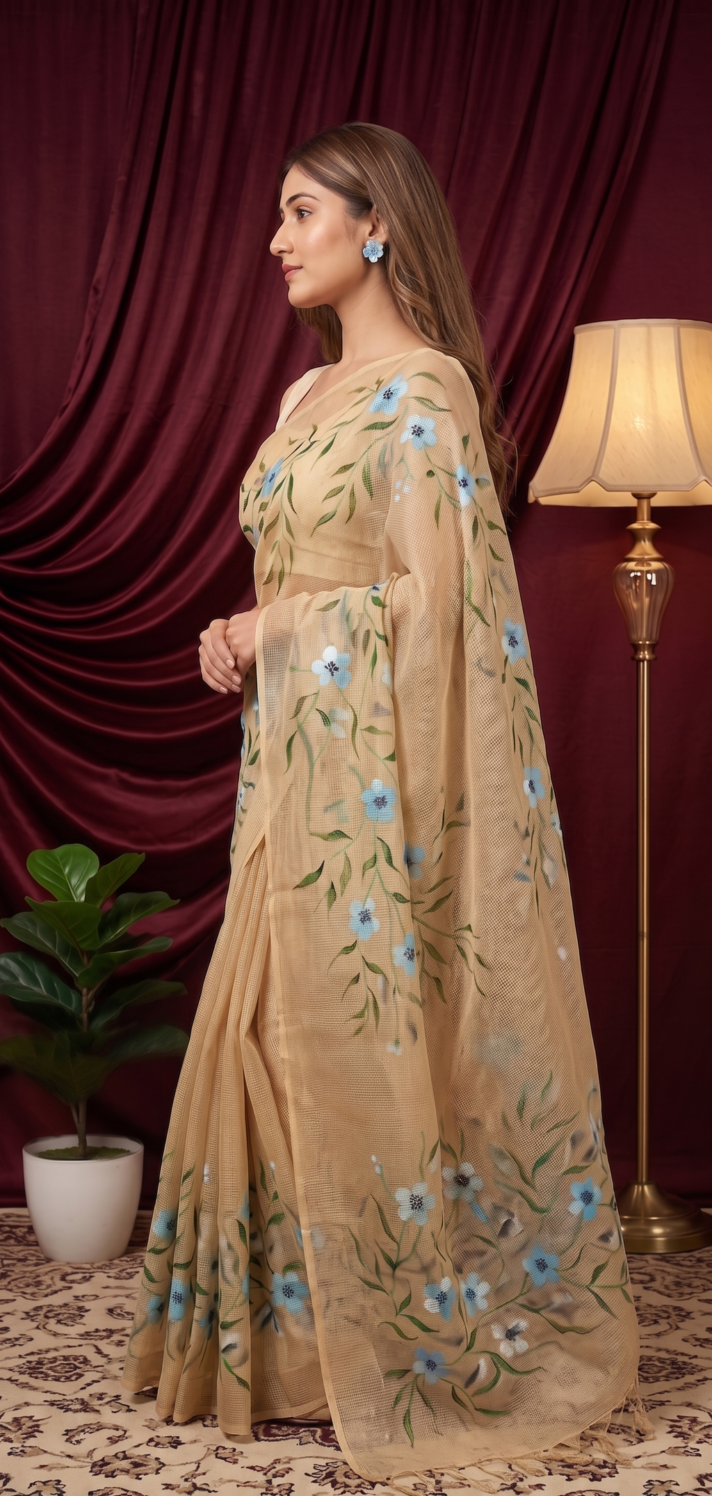 Cream Royale kota saree