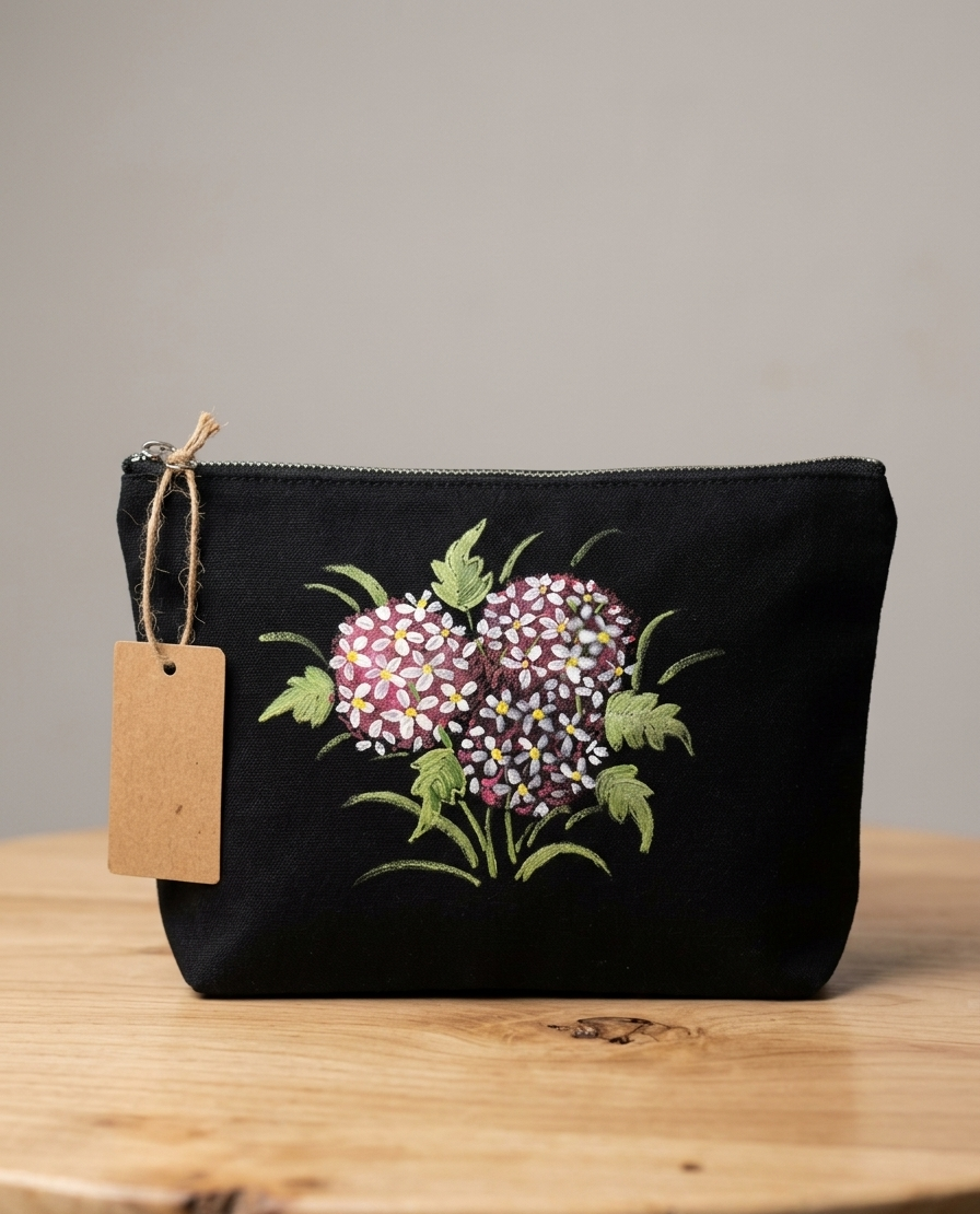 Black- Noir Hand painted pouches