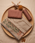 Coffee Bloom Hand-paint kurta set ( Unstitched )