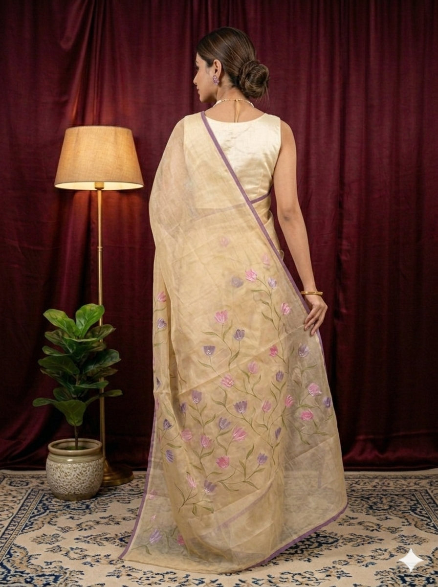 Sand Dune Elegance – Beige Kota Saree