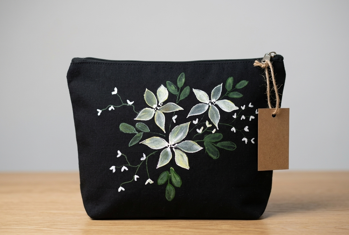 Black- Noir Hand painted pouches