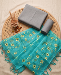 Pearl Mist Hand-paint kurta set (Unstitched)