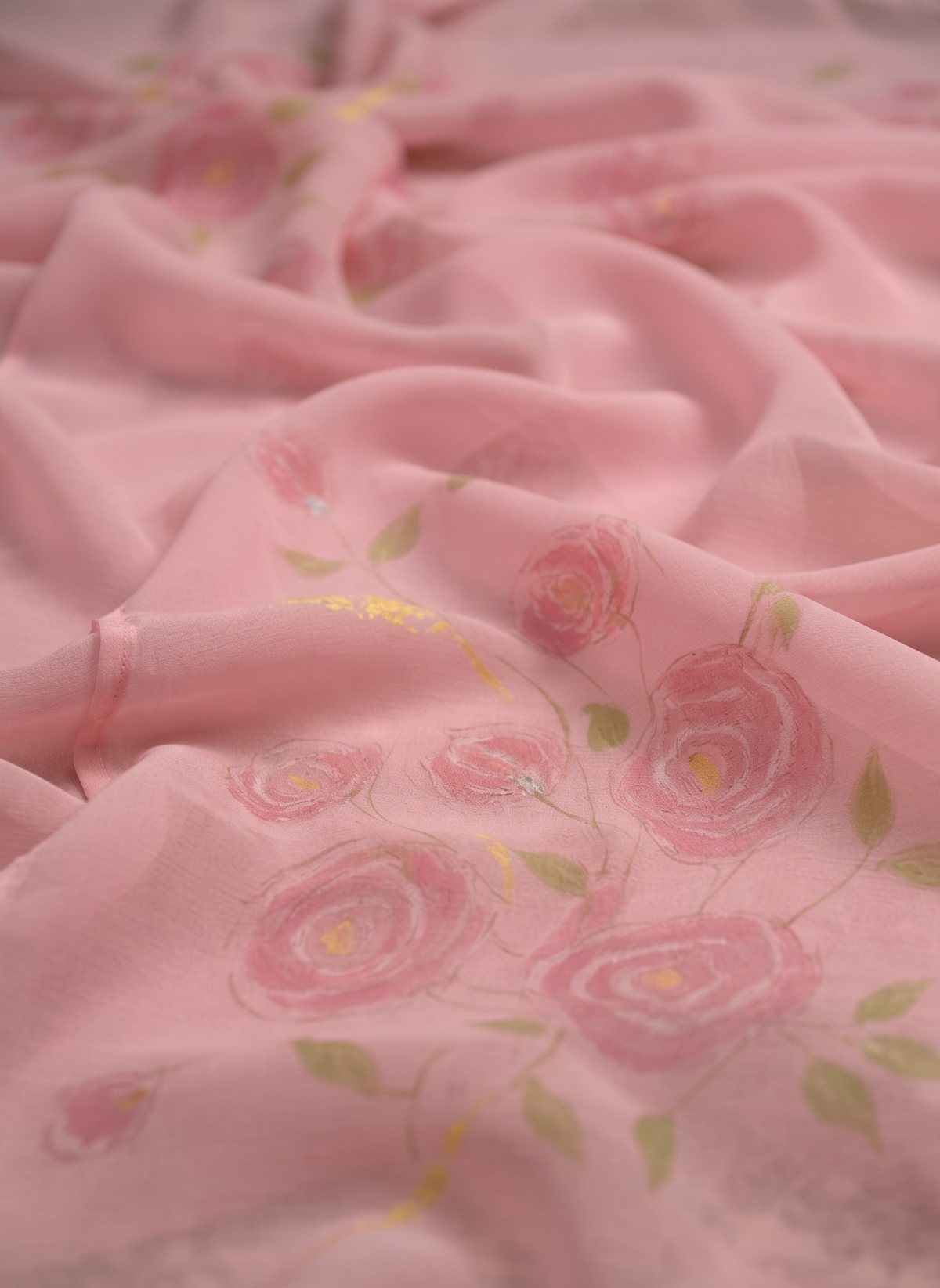 Georgette Baby Pink Saree