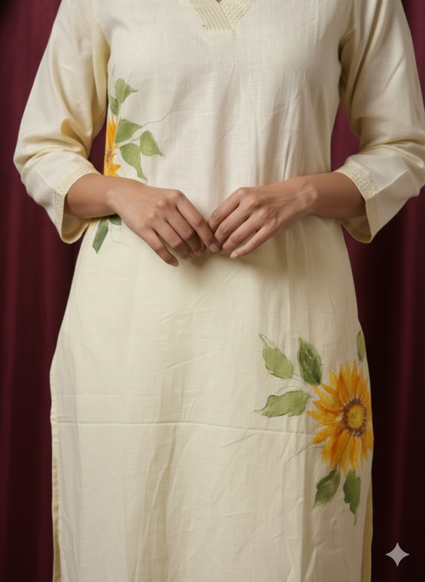 Classic Cream cotton Kurta