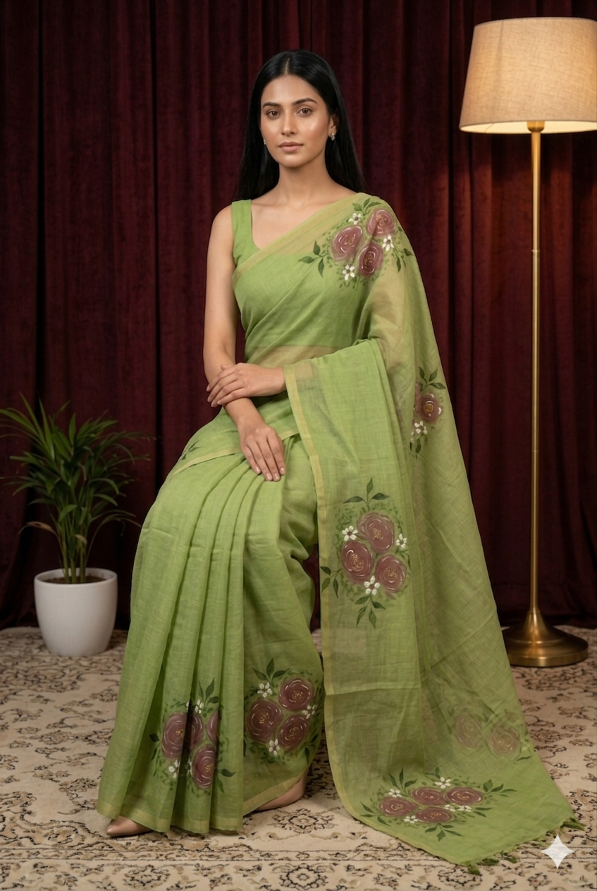 Pista Aura Kota Saree