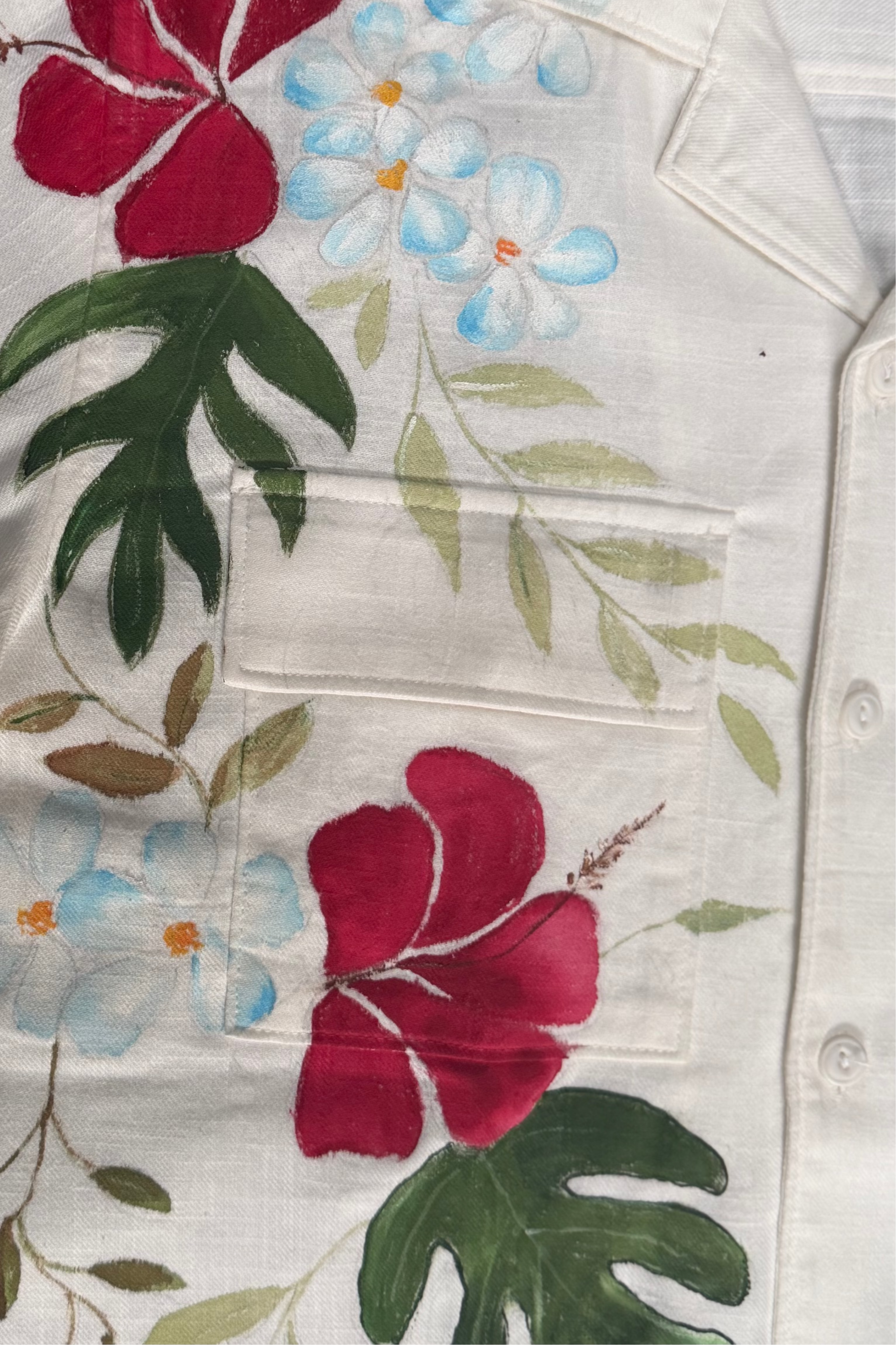 Tropical Hand-painted Party Shirt