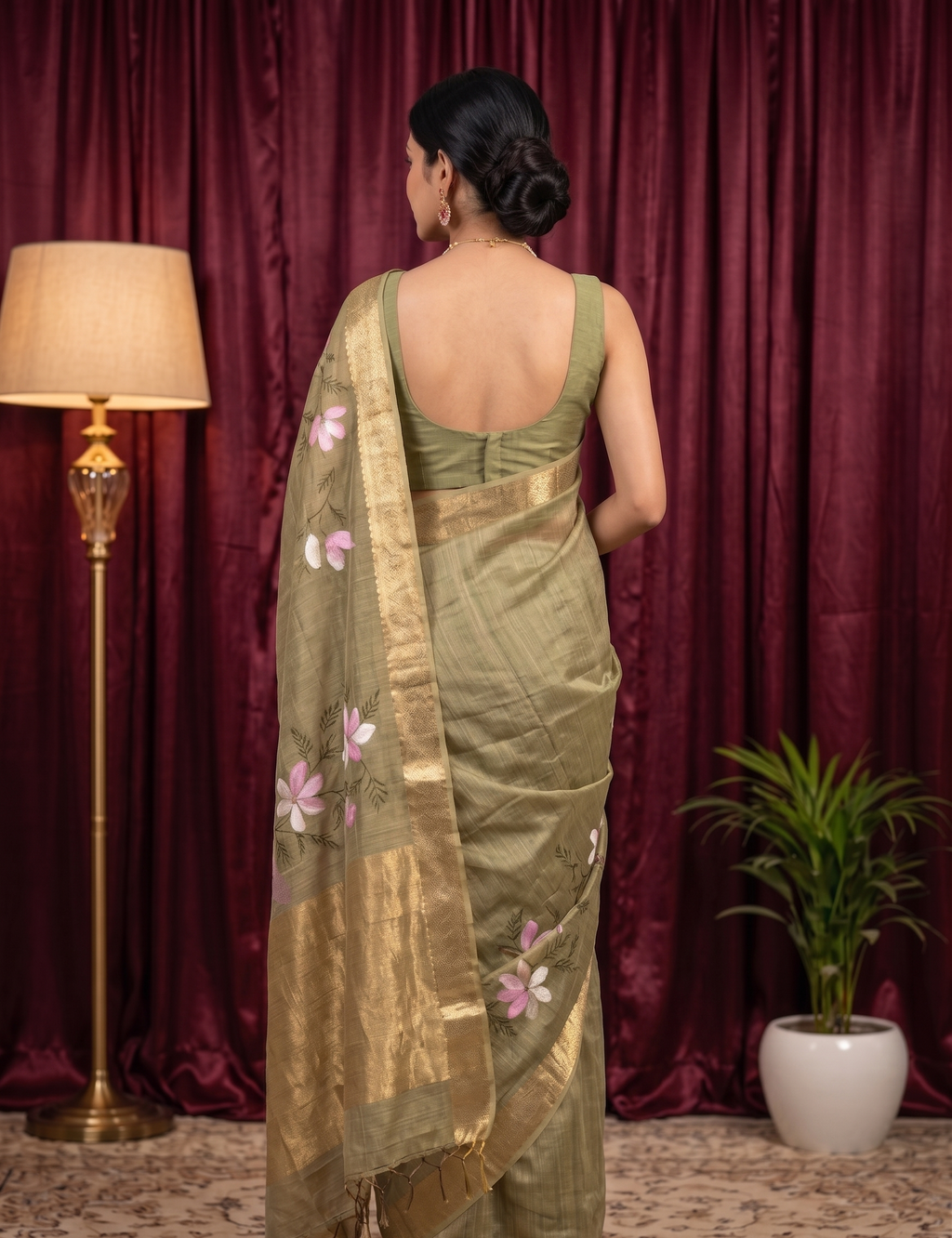 Olive Petal Elegance kota saree