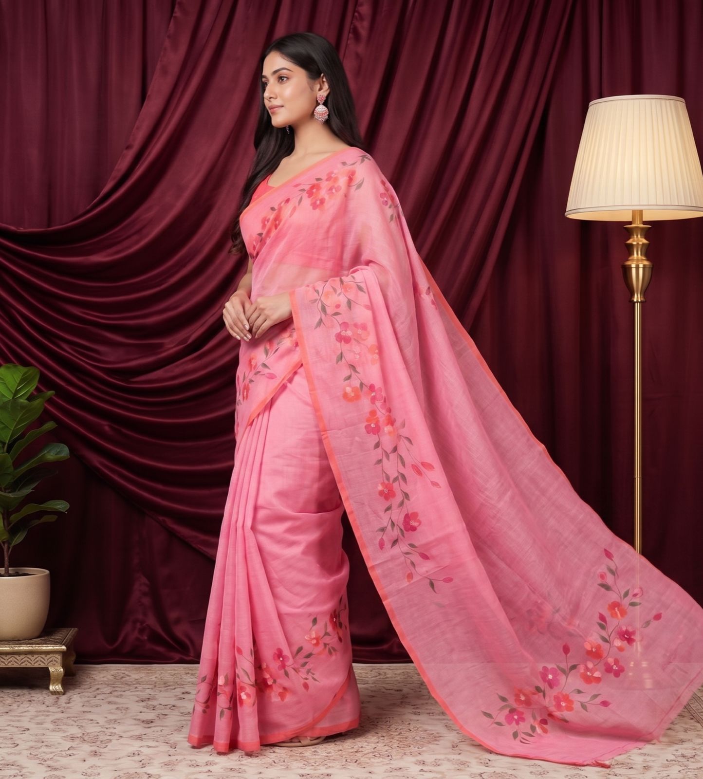 Pink Petals Elegance kota saree