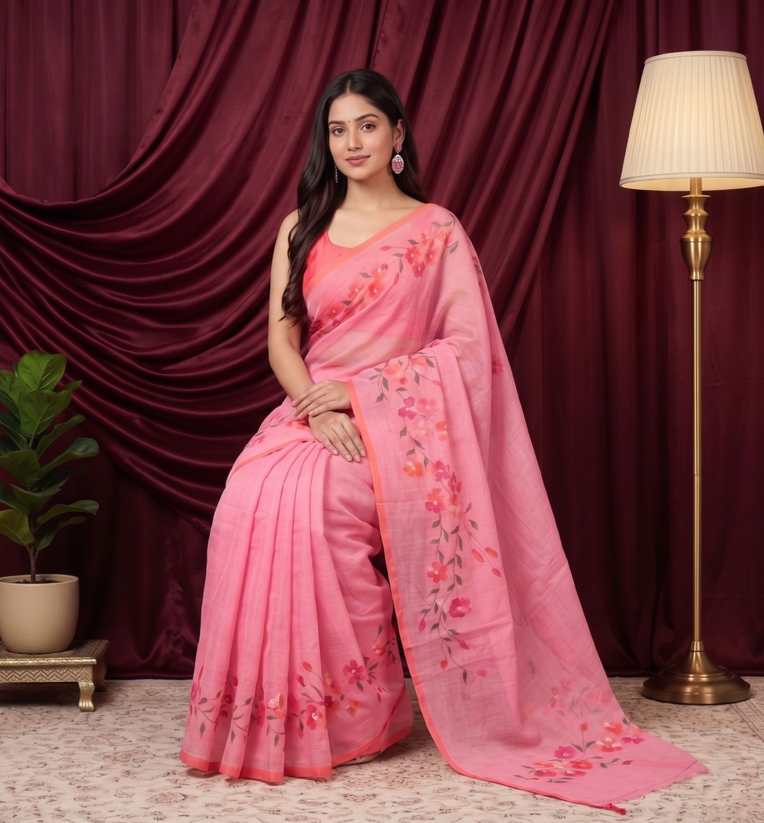 Pink Petals Elegance kota saree