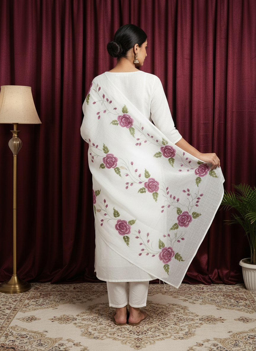 Pink Petal Cotton dupatta