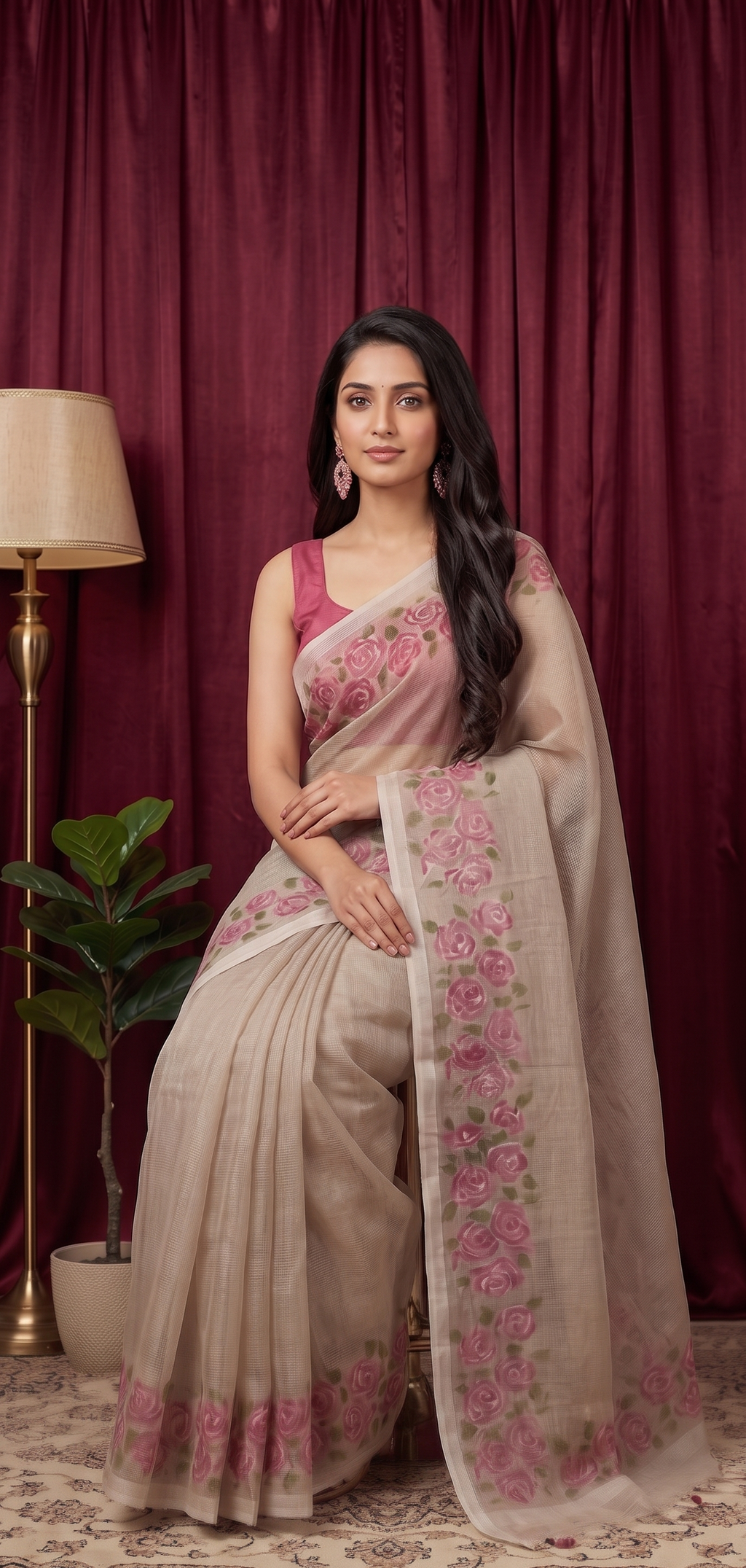 Ivory Rose kota saree