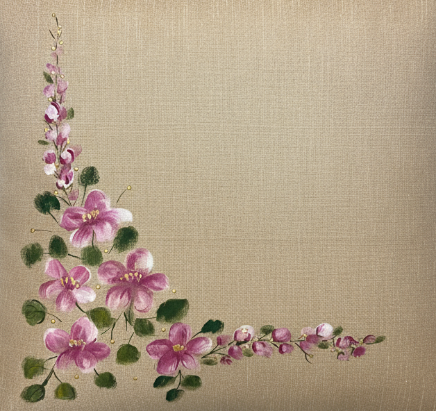 Beige Design Hand-Painted Table Runner