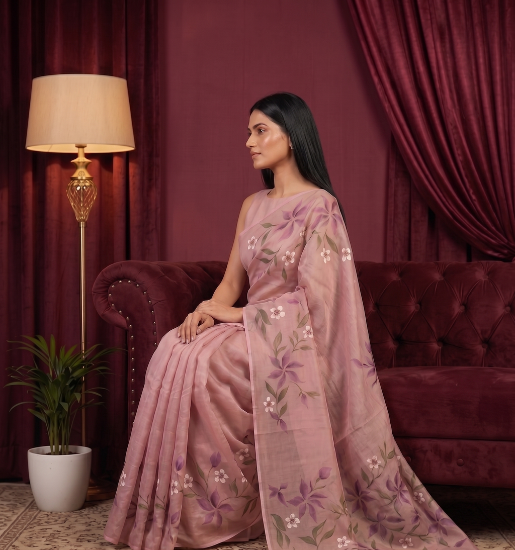 Lavender Aura kota saree