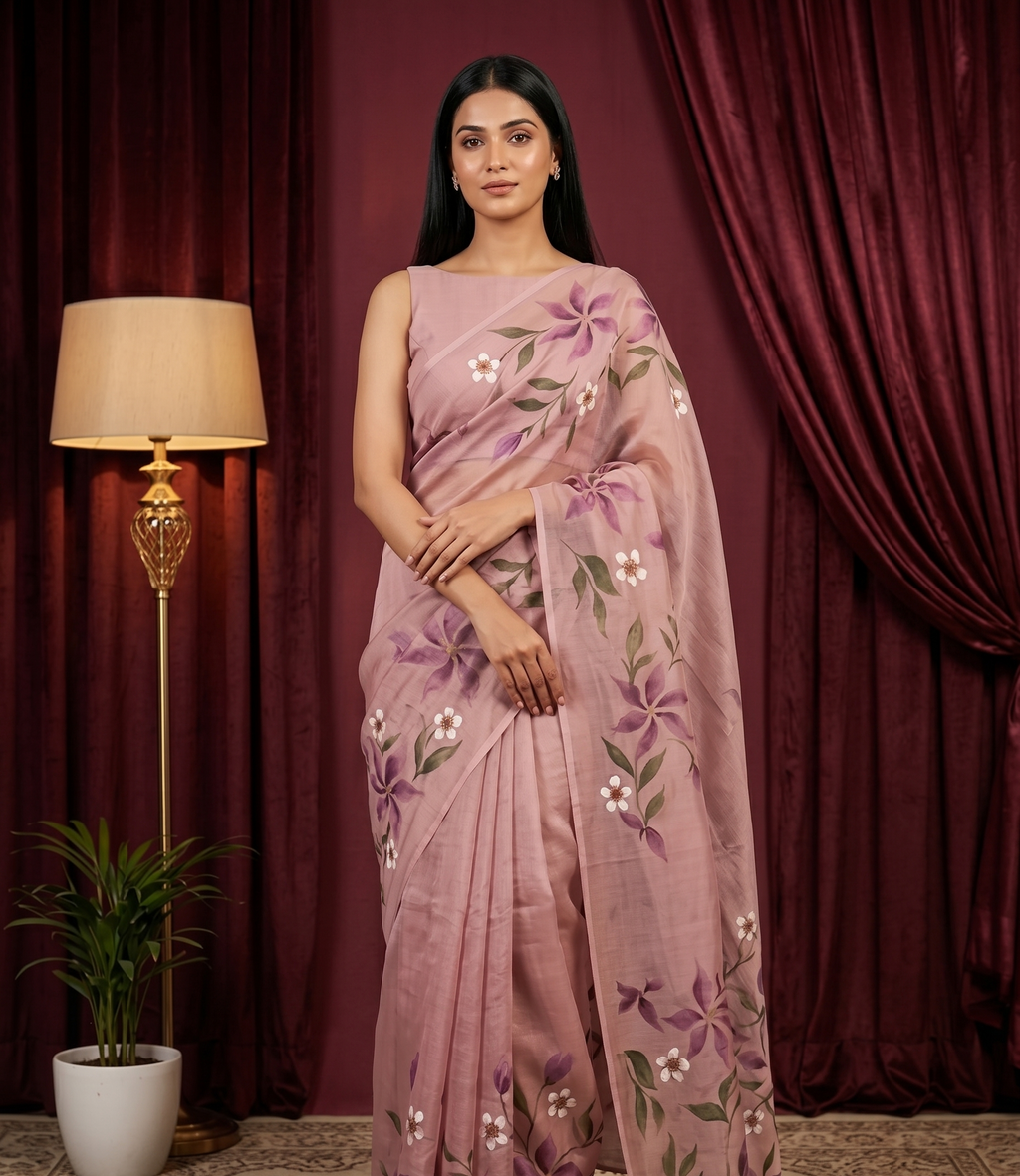 Lavender Aura kota saree