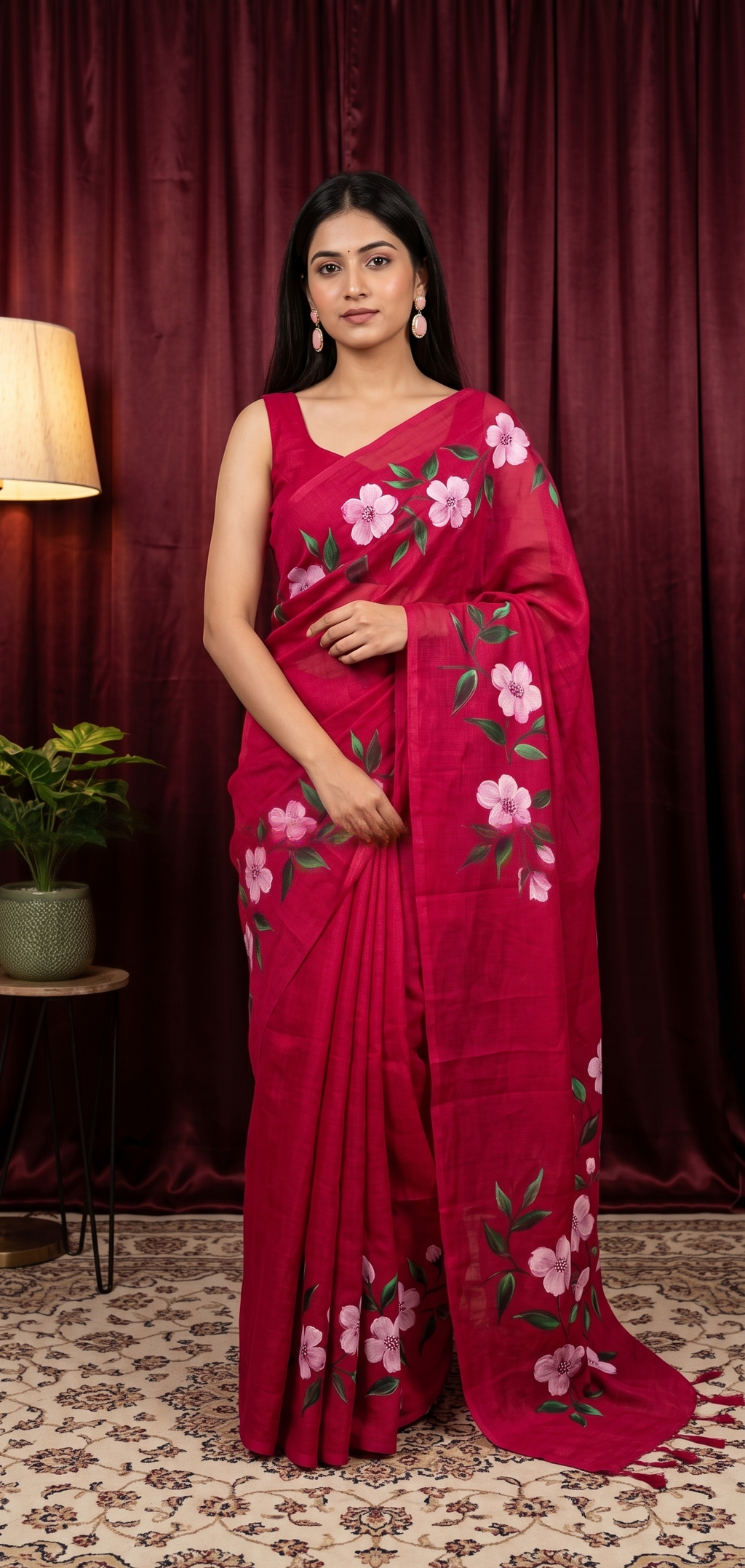 Pink Desire Maheshwari Silk saree