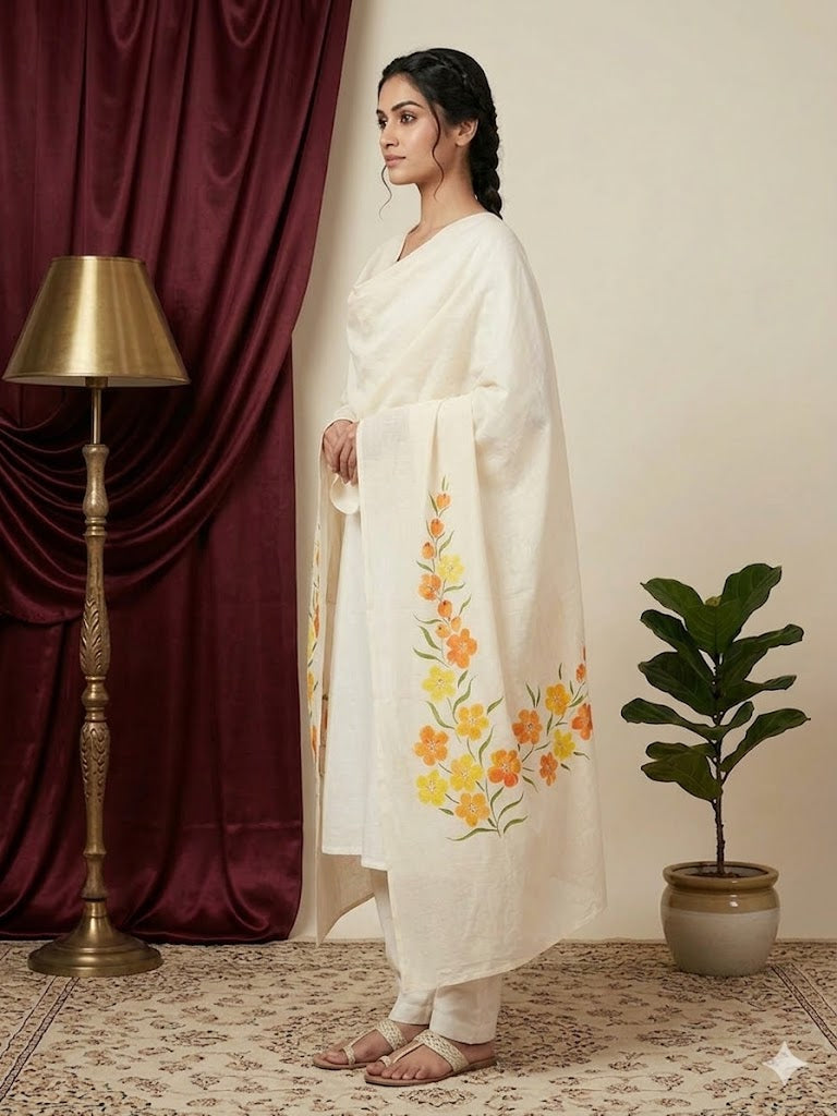 Sunny Blossom Cotton Dupatta